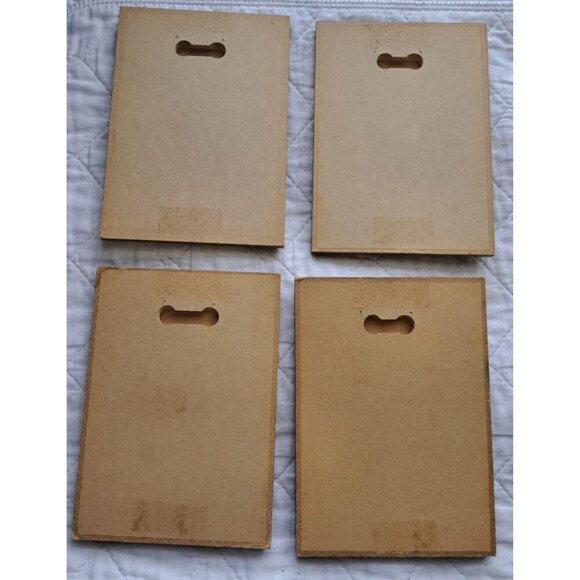 Set of 4 Floral Watercolor Resin Wall Tiles Signed Peggy Abrams - Picture 10 of 10